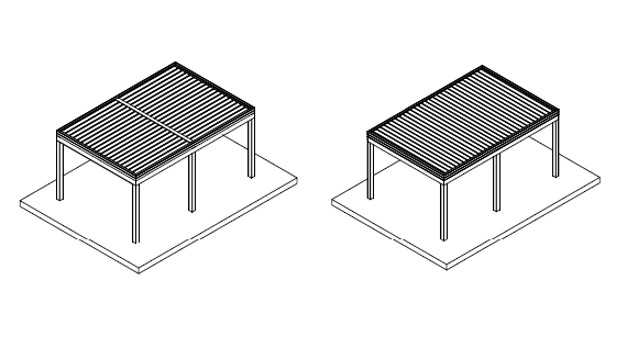 MU9000 OASIS PERGOLA Free-standing pergola with 6 column support