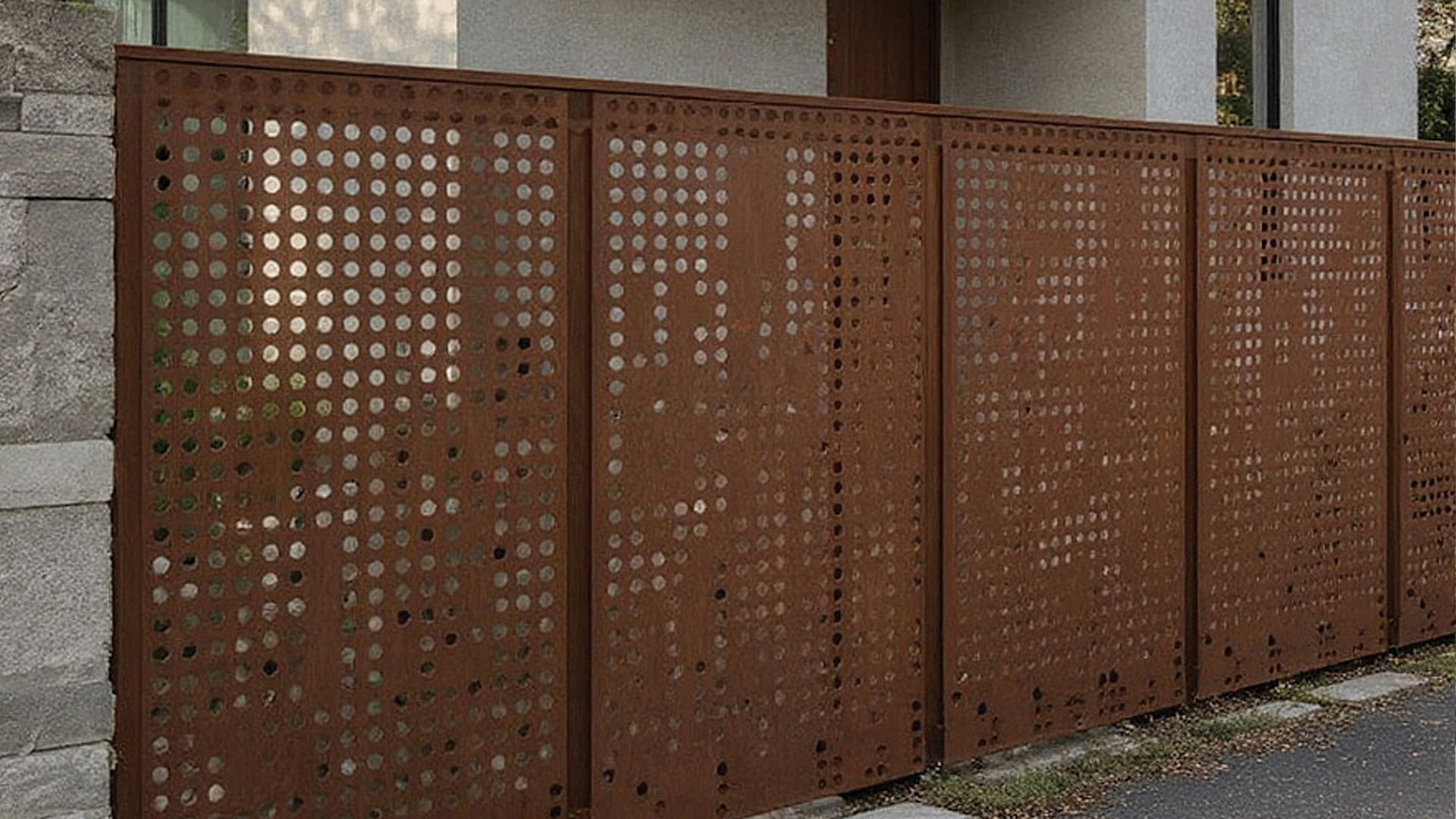 Fence with Perforated Panels
